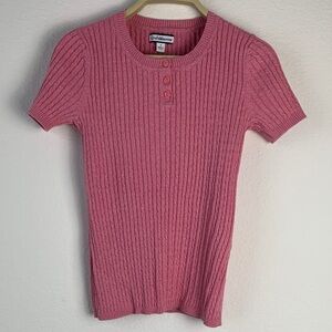 Croft & Barrow Rose Ribbed Knit Blouse